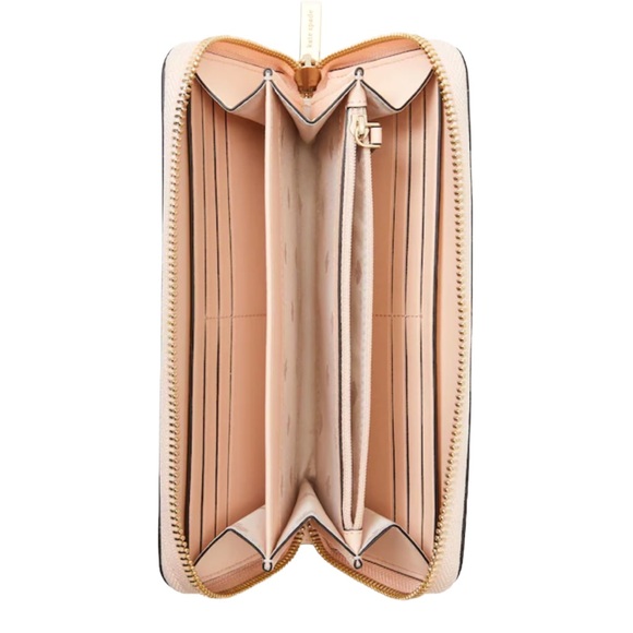 Kate Spade Honeycrisp Apple Zip Around Wallet Blush Pink - Picture 3 of 6